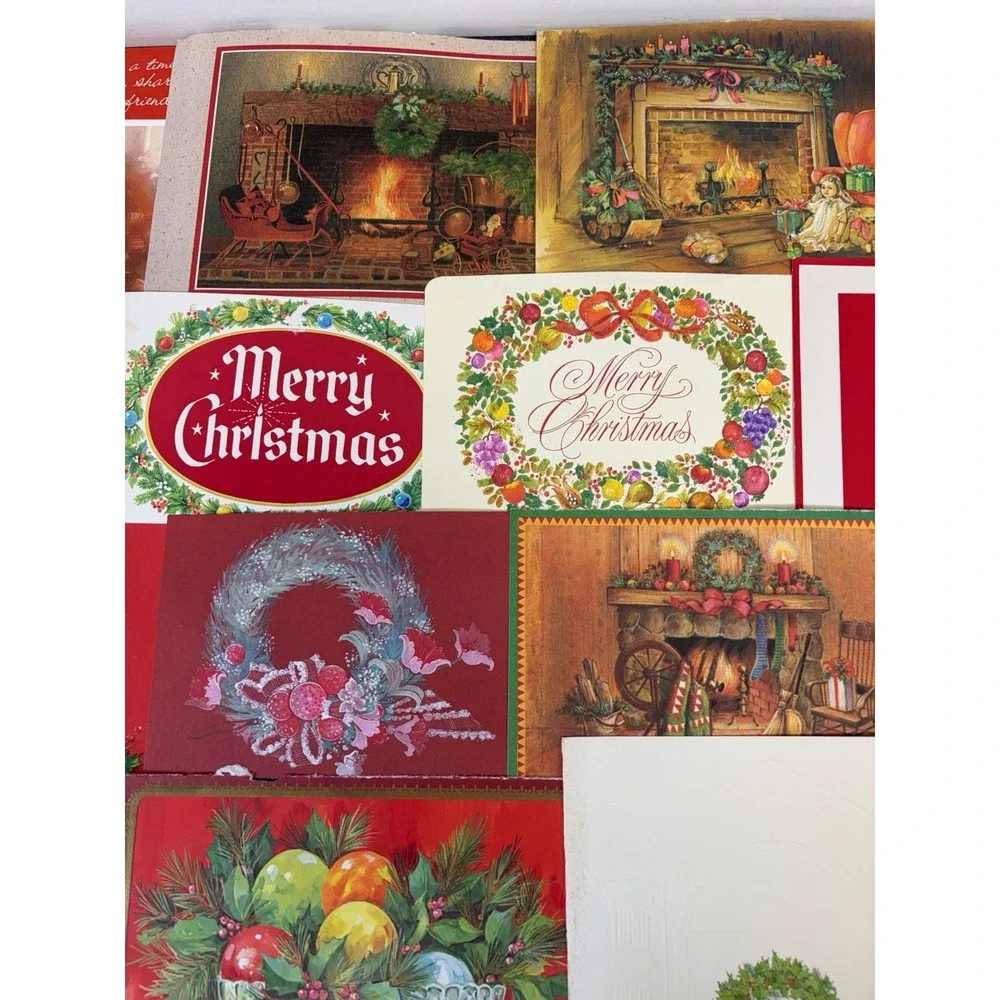 Vintage Christmas Cards Fronts ONLY Traditional Scrapbooking Decoupage Lot 50+